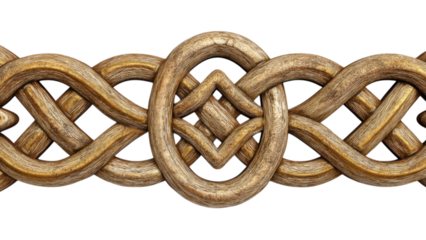 Intricate Interwoven Knot Design with Decorative Wooden Strips