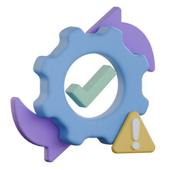 Automation Success Alert 3D Icon Colorful Style