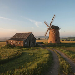 dutch windmill in the netherlands