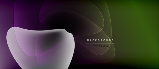 Abstract fluid shapes, purple, green hues. Modern design, smooth gradients, elegant composition. Minimalist background for digital projects.