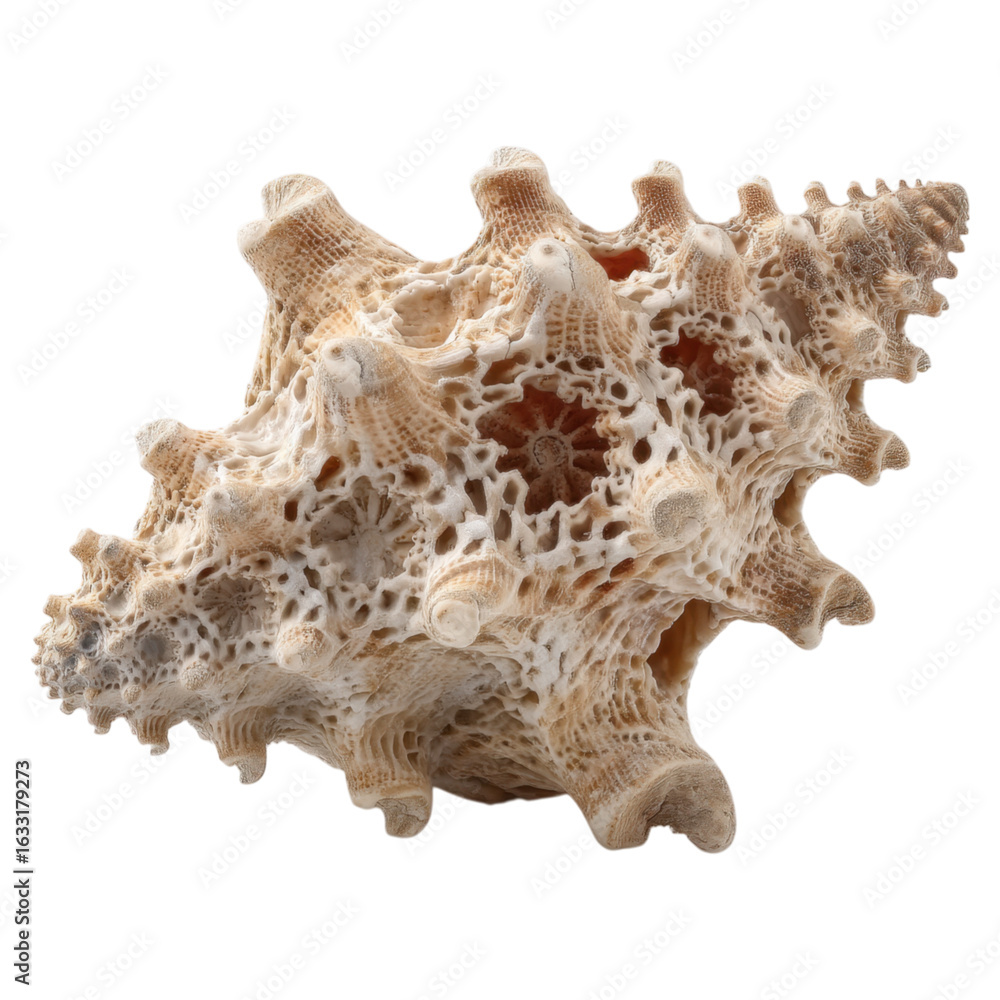 Poster intricate fossilized seashell close-up with unique patterns