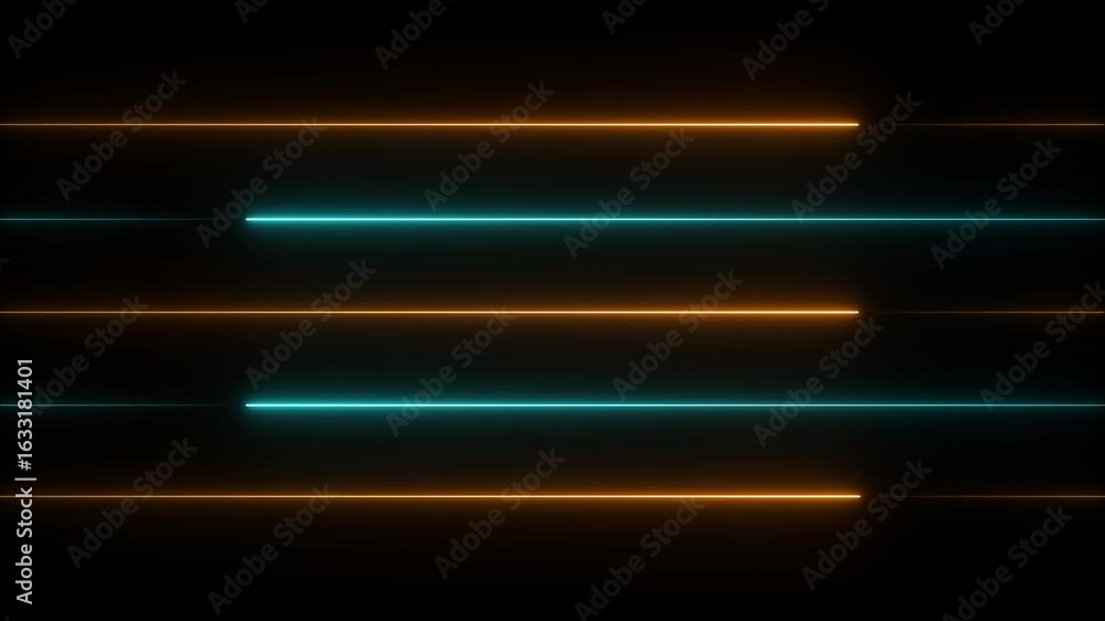 Aufkleber neon line animation. glowing line motion. line moving video. the direction of the horizontal line.