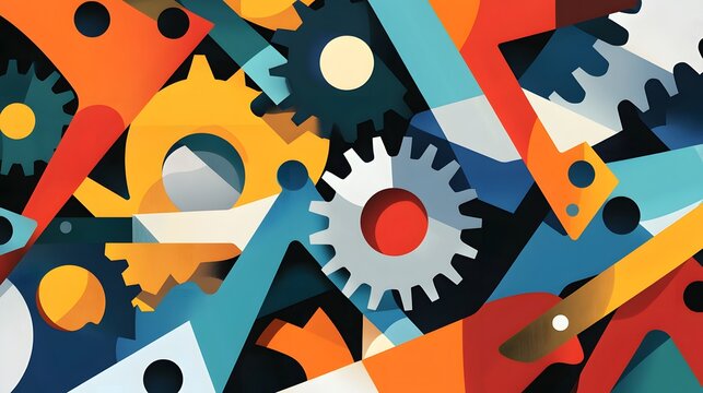 Colorful abstract mechanical design.