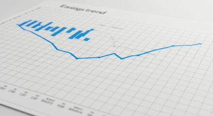 Fluctuating Blue Line Graph on Gridded Paper, Showing Trend Analysis