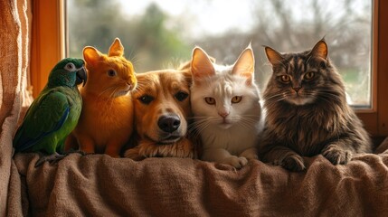 Fototapeta premium Pets by Window