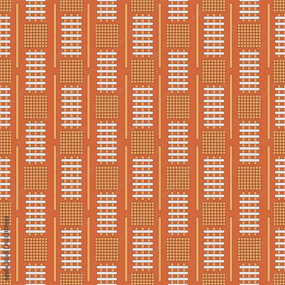 Poster geometric rectangular dot grid linear tile seamless pattern design
