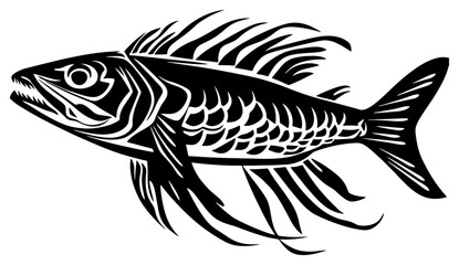 Silhouette of a Solitary Barracuda in Deep Blue Waters