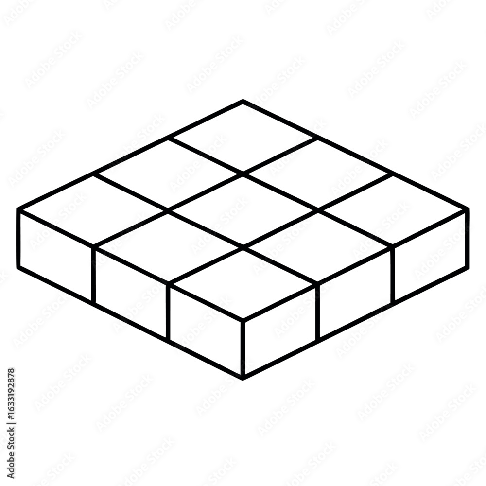Aufkleber arranged line art of concrete blocks and cinder blocks in a graphic design