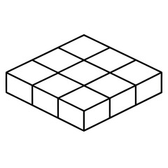 Arranged line art of concrete blocks and cinder blocks in a graphic design