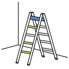 Front view of a sturdy construction ladder ideal for building renovation and diy projects