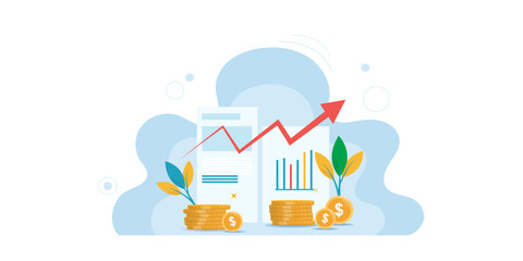 Investment Growth and Financial Success Concept Illustration.

