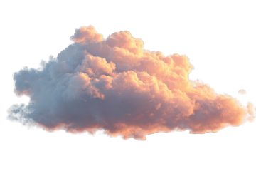 Soft, peach-toned cumulus cloud
