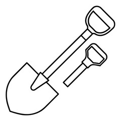 Simple illustration of a digging spade with a handle suitable for gardening or construction banners and advertisements