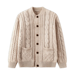 Beige cable knit cardigan (1)