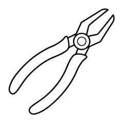 Clean outline illustration of diagonal wire cutting pliers with a focus on precision tool design
