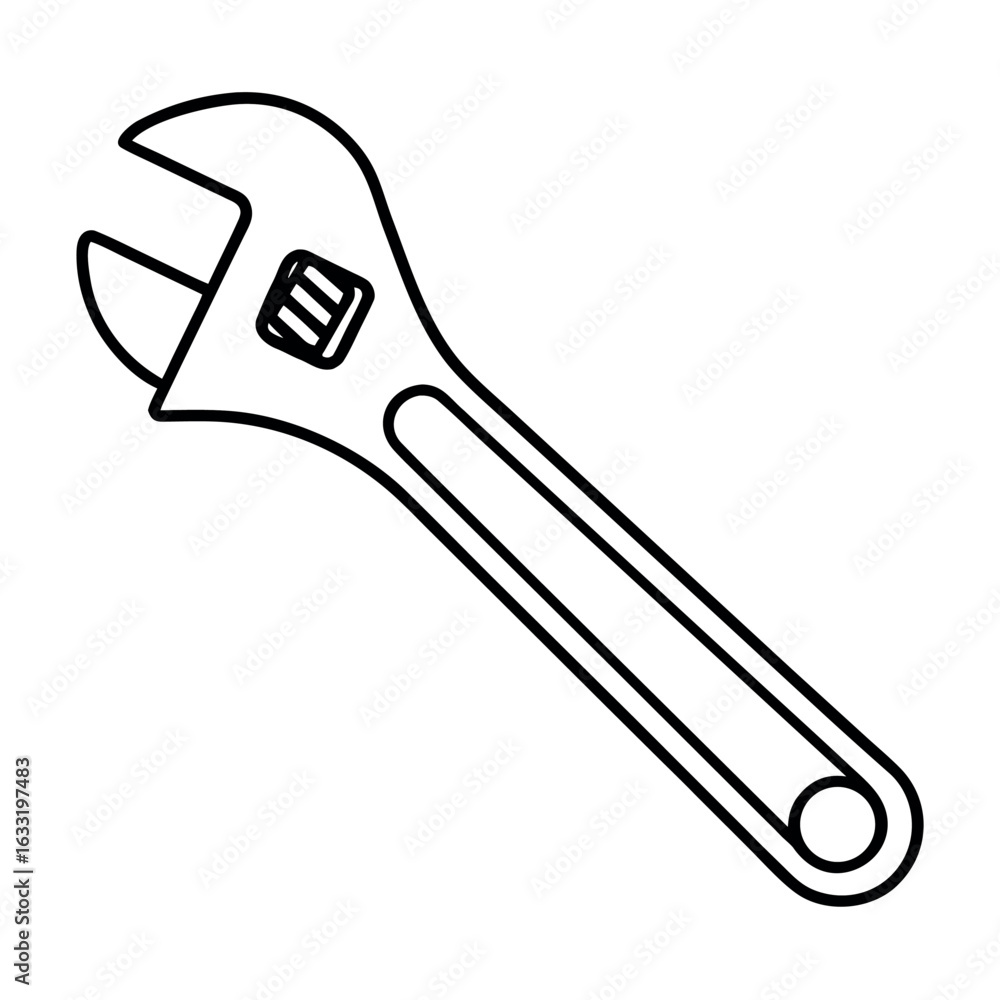Poster adjustable wrench icon design a versatile tool graphic for various industrial mechanical and diy pro
