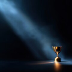 Golden trophy under spotlight (7)