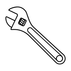 Adjustable wrench icon design a versatile tool graphic for various industrial mechanical and diy projects
