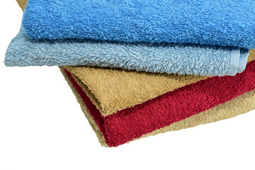 A stack of terry towels lies on a PNG background.