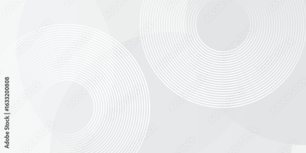 Poster Abstract white geometric abstract background overlap layer on bright space with lines effect decoration simple abstract