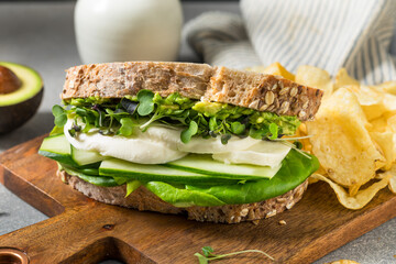 Healthy Organic Vegetarian Green Goddess Sandwich