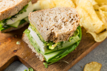Healthy Organic Vegetarian Green Goddess Sandwich