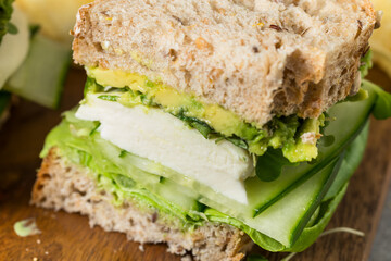 Healthy Organic Vegetarian Green Goddess Sandwich