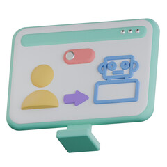 Bot-Human Toggle Switch 3D Icon Colorful Style