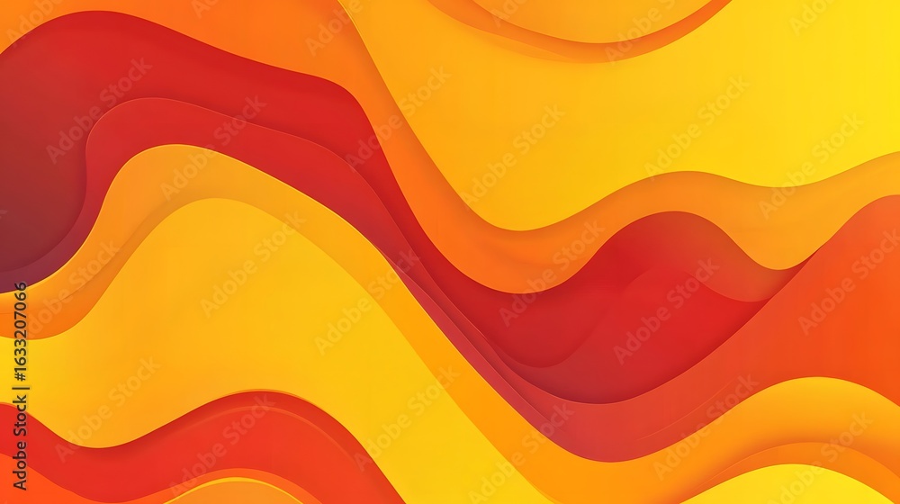 Poster abstract design with layered wavy shapes.