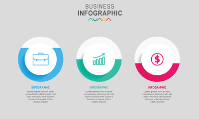 3 Steps infographic design template
