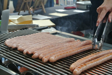grilled long sausage