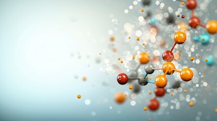Colorful Molecular Structure Design with Bubbles and Light Effects for Science and Technology Concepts