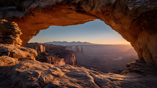 Mesa arch sunrise landscape utah scenic view moab canyonlands national park usa