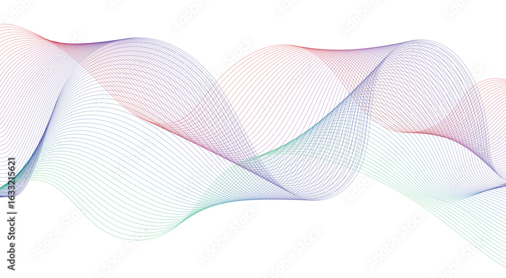 Aufkleber abstract vector composition of wave lines on transparent background – ideal for high-tech communicat