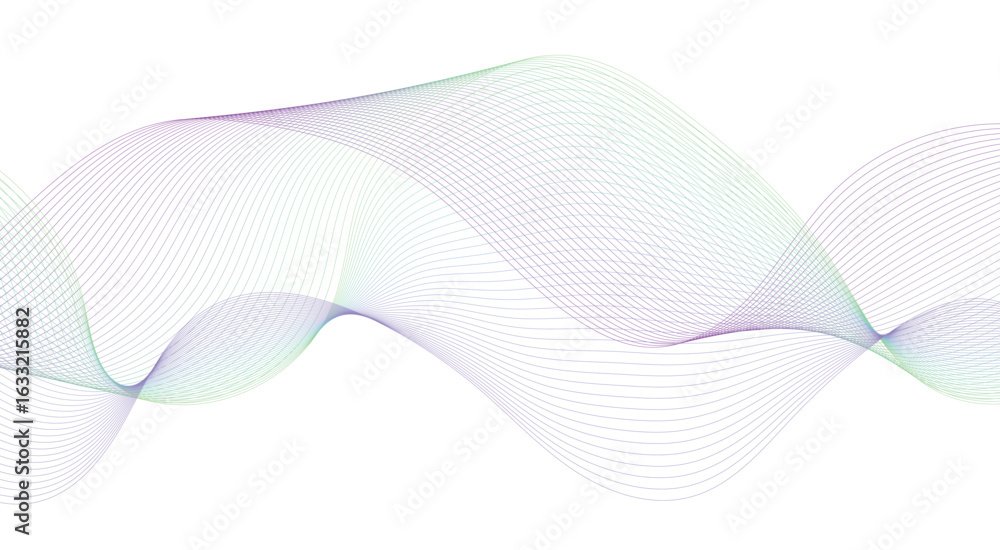 Aufkleber abstract vector composition of wave lines on transparent background – ideal for high-tech communicat