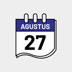 Fototapeta premium August 27 Calendar Graphic – Bold Modern Vector for Schedulers