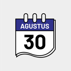 August 30 Calendar Icon – Sleek Modern Date Page for Promotions