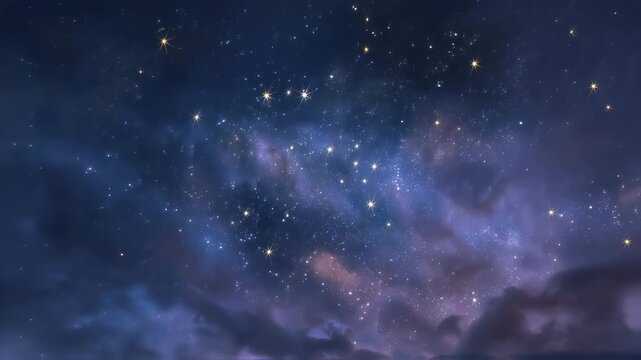Vast deep space view with countless shining stars in the night sky, bright constellation star field, glowing galaxy cluster, and cosmic background for astronomy and astrophotography design