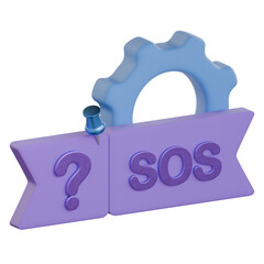 Support ticket open 3D icon Colorful Design