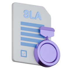SLA contract badge 3D icon Colorful Design