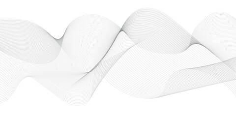 Wave with lines created using blend tool. Curved wavy line, smooth stripe. Abstract wave element for design. Abstract dynamic waves line background