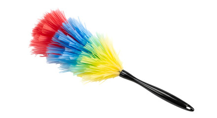 Colorful Duster Sits Against Transparent Background, Ready for Cleaning and Dusting Tasks