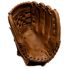 Brown leather baseball glove isolated on a transparent background sports equipment
