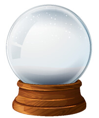 Mystical Crystal Ball on Wooden Base Illustration