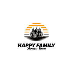 Happy Family Day logo design Template