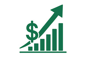 Obraz premium Business graph showing upward arrow and dollar sign symbolizing financial growth and success