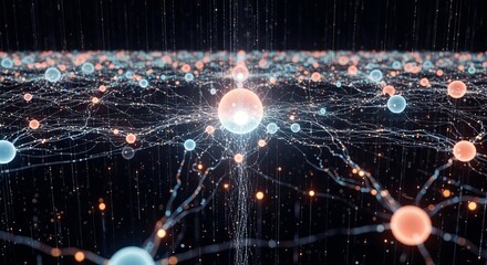 Abstract network connections data visualization digital technology background design art 3d render