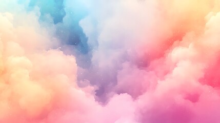 Fototapeta premium Colorful, dreamlike cloudscape with pastel hues.