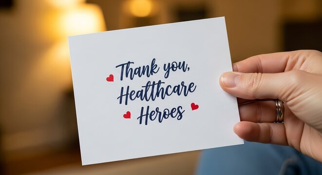 Thank you healthcare heroes card appreciation gratitude support for medical workers and frontline staff