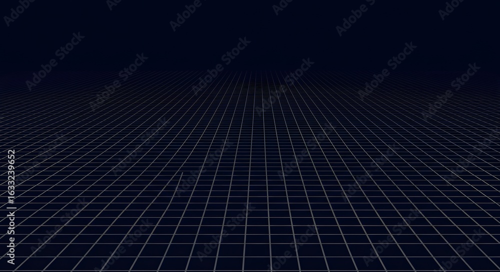 Poster dark grid background perspective with vanishing point for virtual reality design